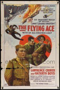 8y292 FLYING ACE 1sh '26 cool all-black aviation, the greatest airplane thriller ever produced!