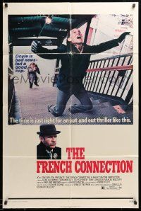 8y311 FRENCH CONNECTION 1sh '71 Gene Hackman in movie chase climax, William Friedkin!