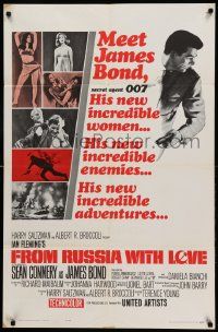 8y002 FROM RUSSIA WITH LOVE style A 1sh '64 Sean Connery is Ian Fleming's James Bond 007!
