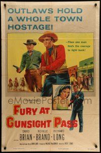8y317 FURY AT GUNSIGHT PASS style B 1sh '56 one man finds the courage to fight back!