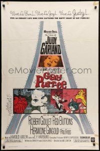 8y321 GAY PURR-EE 1sh '62 Judy Garland, Robert Goulet, Red Buttons, cartoon cats!