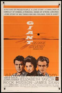 8y327 GIANT 1sh R63 James Dean, Elizabeth Taylor, Rock Hudson, directed by George Stevens!