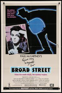8y330 GIVE MY REGARDS TO BROAD STREET style B 1sh '84 great portrait image of Beatle Paul McCartney!