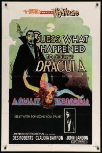 8y352 GUESS WHAT HAPPENED TO COUNT DRACULA 1sh '70 art of vampire & victim, trip into a nightmare!