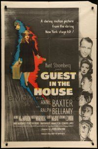 8y354 GUEST IN THE HOUSE 1sh '44 cool art and images of McDonald, Baxter, Ralph Bellamy!