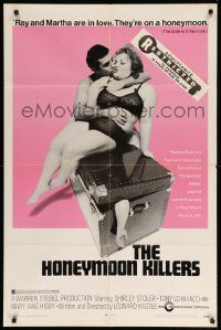 8y381 HONEYMOON KILLERS 1sh '69 classic anti-romantic image of Shirley Stoler & Tony Lo Bianco!