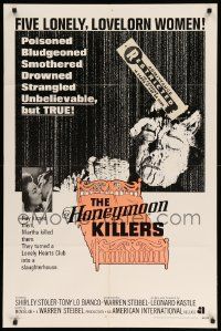 8y382 HONEYMOON KILLERS int'l 1sh '70 different image of Tony Lo Bianco, five lonely women!
