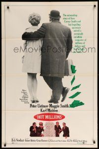 8y386 HOT MILLIONS 1sh '68 Peter Ustinov embezzles, Maggie Smith bedazzles!