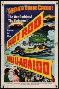 8y388 HOT ROD HULLABALOO 1sh '66 speed's their creed, the Jet-Age crowd - they're with it!