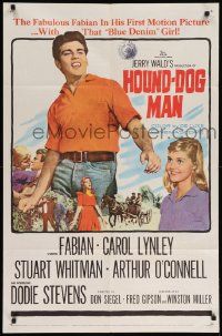 8y392 HOUND-DOG MAN 1sh '59 Fabian starring in his first movie with pretty Carol Lynley!
