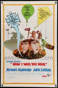 8y399 HOW I WON THE WAR 1sh '68 great wacky art of John Lennon & Michael Crawford on helmet!