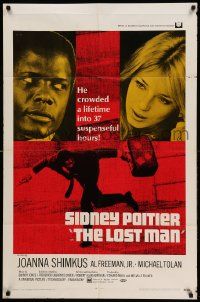 8y484 LOST MAN 1sh '69 Sidney Poitier crowded a lifetime into 37 suspenseful hours!