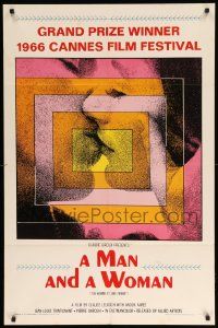 8y498 MAN & A WOMAN style A 1sh '68 Claude Lelouch's Un homme et une femme, Aimee, Trintignant!