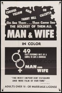 8y499 MAN & WIFE 1sh '70s 49 fully performed ways by a couple to save a marriage!