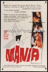 8y501 MANIA 1sh '61 Peter Cushing commits a violent crime with and without passion!