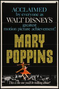 8y508 MARY POPPINS style B teaser 1sh '64 Julie Andrews, Dick Van Dyke, Disney musical classic!