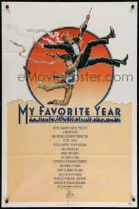 8y537 MY FAVORITE YEAR 1sh '82 art of Peter O'Toole & Mark Linn-Baker by John Alvin!