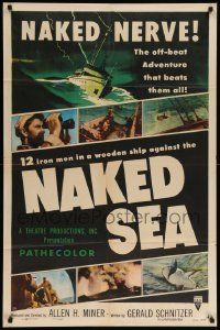 8y541 NAKED SEA style A 1sh '55 hunters in Hell, the off-beat adventure that beats them all!
