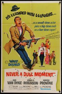 8y548 NEVER A DULL MOMENT style B 1sh '68 Disney, Dick Van Dyke, Edward G. Robinson, Provine