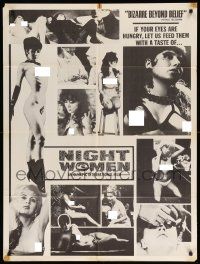 8y557 NIGHT WOMEN 1sh '67 Claude Lelouch's La femme spectacle, super sexy different images!