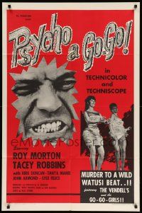 8y644 PSYCHO A GO-GO 1sh '66 Al Adamson directed, Roy Morton, wild go-go girls!