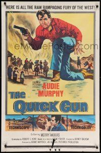 8y652 QUICK GUN 1sh '64 art of cowboy Audie Murphy in the raw rampaging fury of the West!