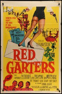 8y666 RED GARTERS 1sh '54 Rosemary Clooney, Jack Carson, western musical, sexy legs!