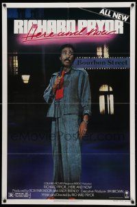 8y673 RICHARD PRYOR HERE & NOW style B 1sh '83 all new stand-up comedy on Bourbon Street!