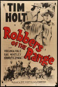 8y680 ROBBERS OF THE RANGE style A 1sh R53 Tim Holt, Virginia Vale, Ray Whitley!