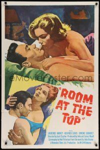 8y687 ROOM AT THE TOP int'l 1sh '59 Laurence Harvey loves Heather Sears AND Simone Signoret!
