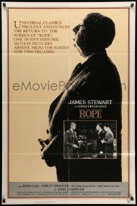 8y688 ROPE 1sh R83 great image of James Stewart holding the rope, Alfred Hitchcock classic!