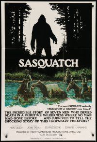 8y705 SASQUATCH 1sh '78 cool art of men searching for Bigfoot in the woods by Marv Boggs!