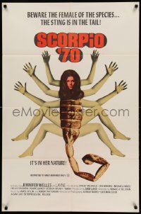 8y713 SCORPIO '70 1sh '70 Henri Pachard, Jennifer Welles, wild female scorpion image!