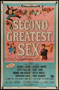 8y714 SECOND GREATEST SEX 1sh '55 Jeanne Crain & Mamie Van Doren singin' and dancin'!