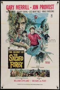 8y718 SECRET OF THE SACRED FOREST 1sh '70 Gary Merrill, Du Pont, adventure art by Williams!