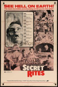 8y719 SECRET RITES 1sh '71 Hell on Earth, weird sex rites & religious practices!