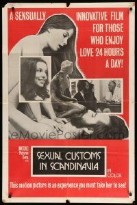 8y738 SEXUAL CUSTOMS IN SCANDINAVIA 1sh '72 a film for those who enjoy love 24 hours a day!