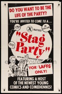 8y787 STAG PARTY 1sh 1970s become the life of the party, for laffs only, the newest young comics!