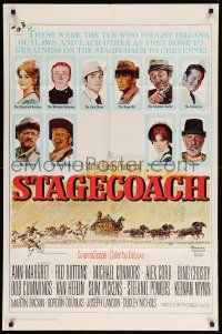 8y789 STAGECOACH 1sh '66 Ann-Margret, Red Buttons, Bing Crosby, great Norman Rockwell art!