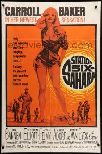 8y798 STATION SIX-SAHARA 1sh '64 super sexy Carroll Baker in the hot motion picture!