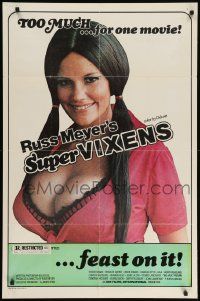 8y810 SUPER VIXENS 1sh '75 Russ Meyer, super sexy Shari Eubank is TOO MUCH for one movie!