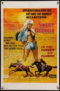 8y816 SWEET GEORGIA 1sh '72 ready, willing & hotter than the sun, she made plowboys into playboys!