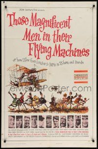 8y853 THOSE MAGNIFICENT MEN IN THEIR FLYING MACHINES 1sh '65 great Searle art of early airplane!