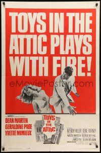8y873 TOYS IN THE ATTIC 1sh '63 Dean Martin slaps Yvette Mimieux, it plays with fire!