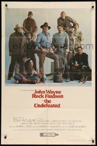 8y889 UNDEFEATED style A 1sh '69 great Civil War cast portrait with John Wayne & Rock Hudson!