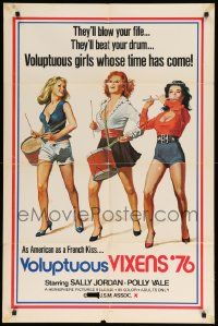 8y917 VOLUPTUOUS VIXENS '76 1sh '75 they'll beat your drum, artwork of sexy girls!