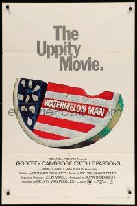 8y934 WATERMELON MAN 1sh '70 patriotic American flag watermelon artwork, the uppity movie!