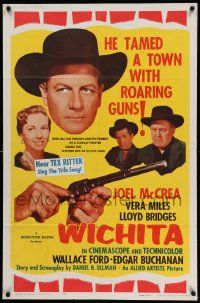 8y959 WICHITA 1sh R61 Joel McCrea, Lloyd Bridges & Vera Miles in Kansas!