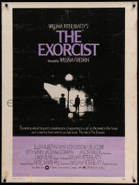8z345 EXORCIST 30x40 '74 William Friedkin, Max Von Sydow, William Peter Blatty horror classic!