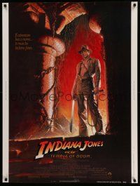 8z357 INDIANA JONES & THE TEMPLE OF DOOM 30x40 '84 adventure is Ford's name, Bruce Wolfe art!